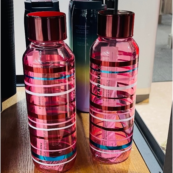 Starbucks Striped Glass Water Bottle Taffy Gradient Swirl Tumbler Cup New 2023 - Picture 12 of 15
